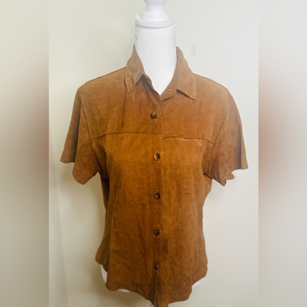 Rizal short sleeve suede shirt